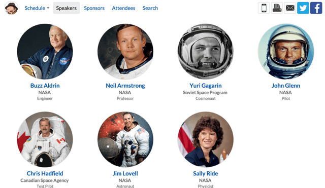 Speaker Listing